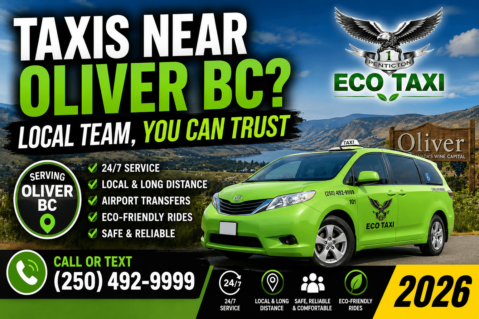 Taxis Near Oliver BC Local Team, You Can Trust 2026