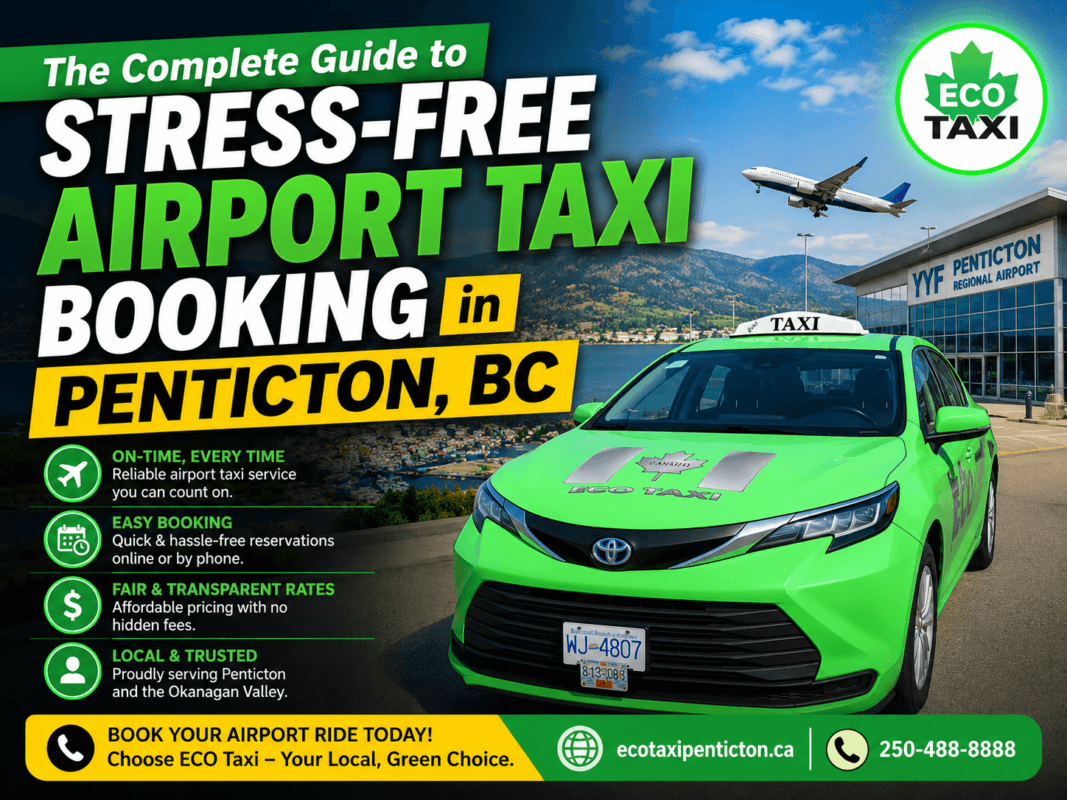 Penticton Regional Airport YYF terminal entrance for airport taxi booking arrivals and departures